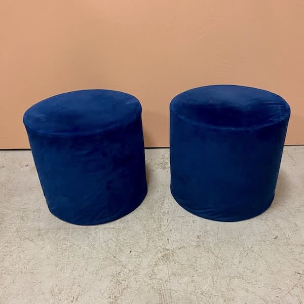 3: Royal Blue Velvet Pouf
