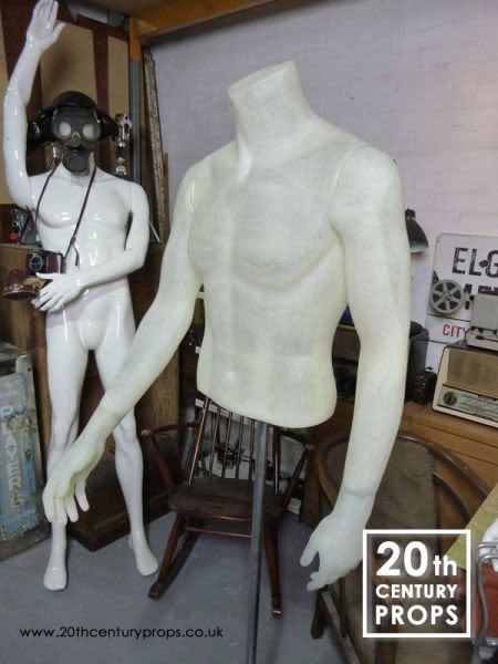 6: Male Fibreglass Mannequin Torso With Arms On Stand