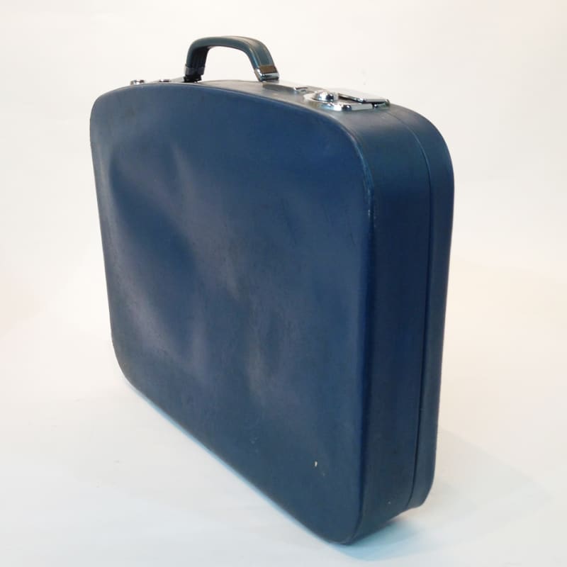 5: Thin Blue Soft Leather Suitcase