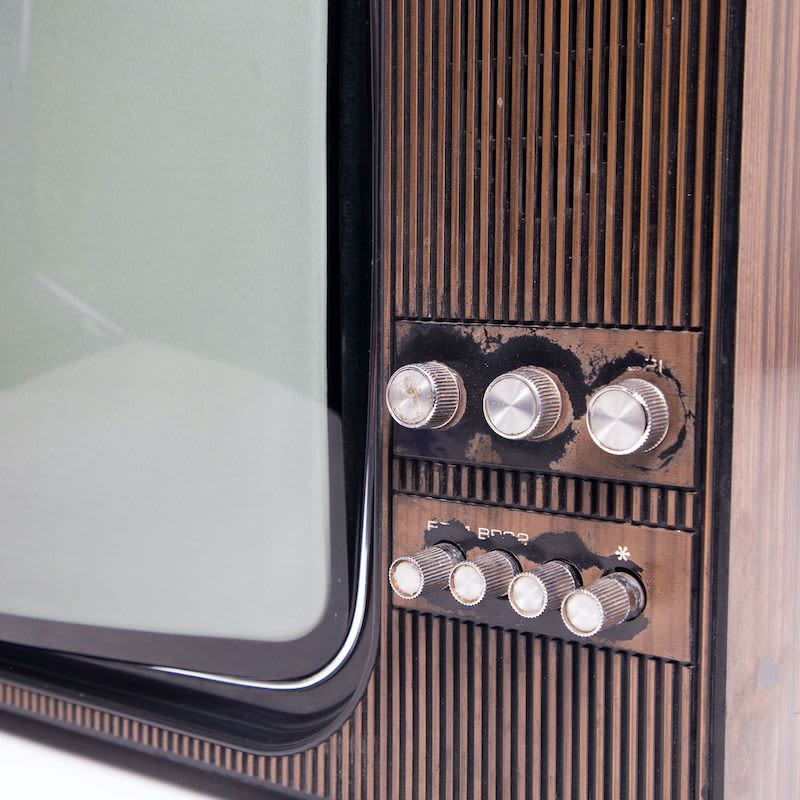 4: Non Practical 1970's HMV Vintage TV In Wooden Casing (19