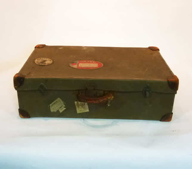 5: Dark Green Canvas Suitcase