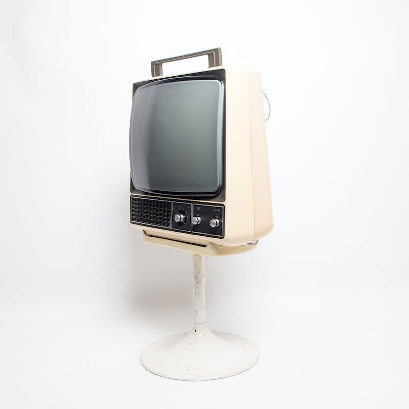 6: Non Practical Philips Cream Retro 1960's TV On Separate Stand