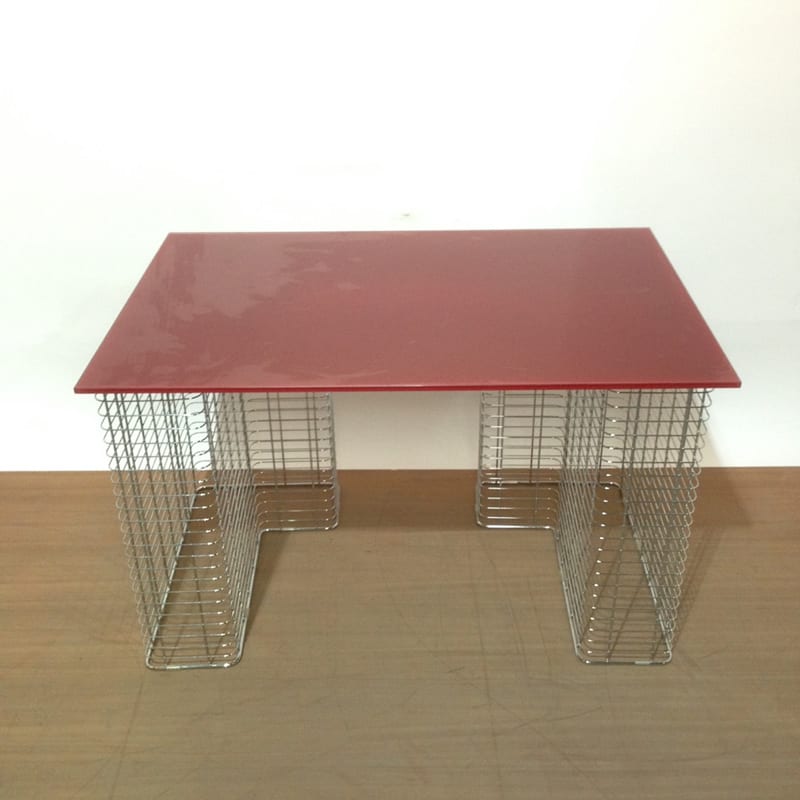 4: Ruby Red Glass Top Desk With Chrome Supports