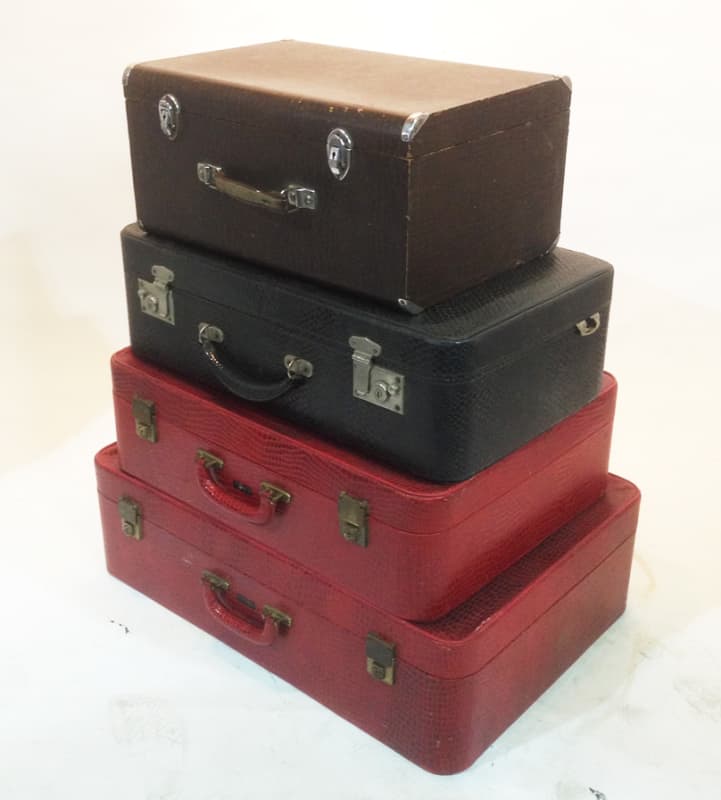 3: Stack Of 4 Retro Faux Crocodile Skin Suitcases 