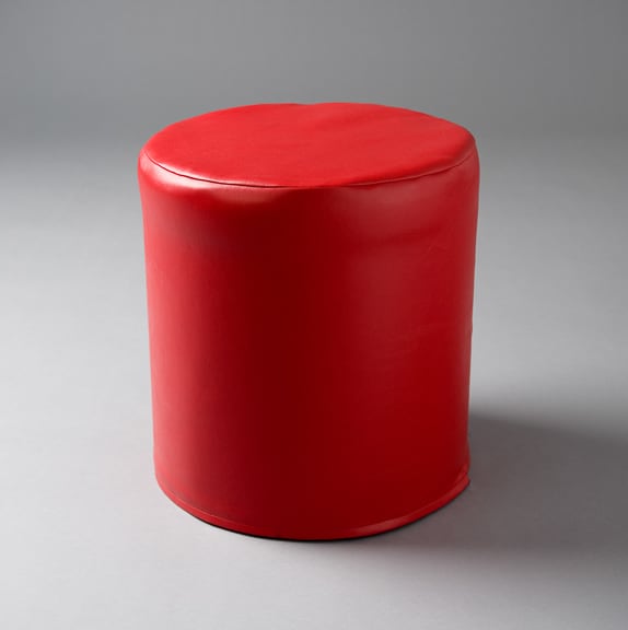 3: Small Red Round Pouf