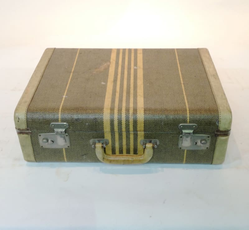 5: Green With Yellow Stripes Suitcase