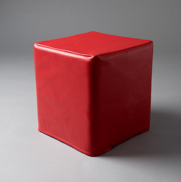 3: Small Red Square Pouf