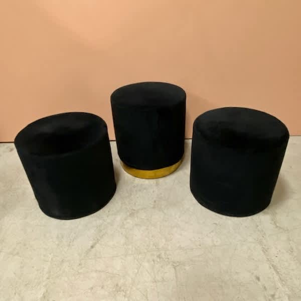 3: Black Velvet Pouf