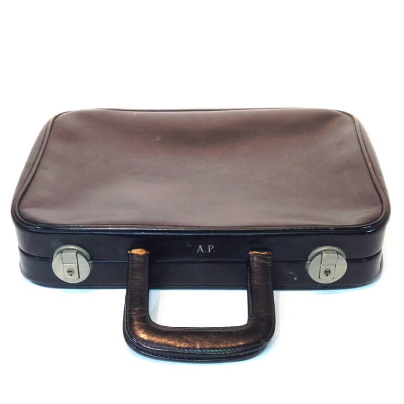 5: Thin Black Soft Leather Suitcase