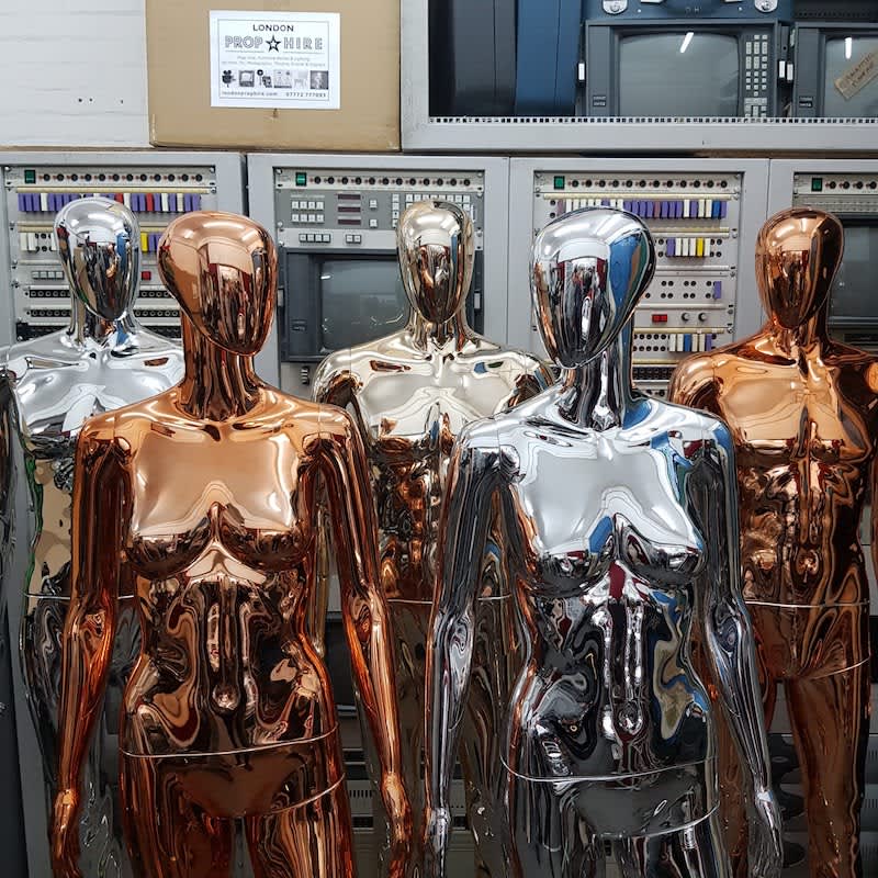 12: Silver Metallic Male Mannequin