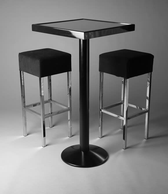 3: Black Padded Stool