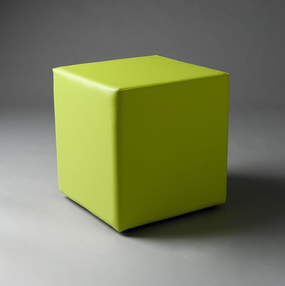 2: Small Green Square Pouf