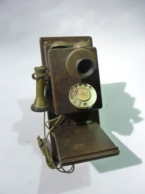 2: Vintage Wooden & Brass Telephone