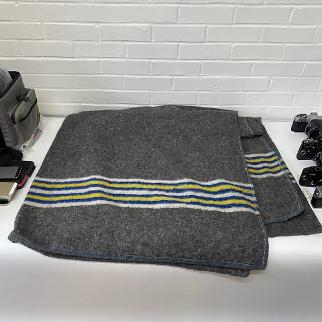 3: Grey Vintage Blanket / Prison Cell Blanket