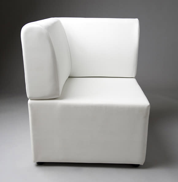 4: White Straight Back Corner Modular Seat