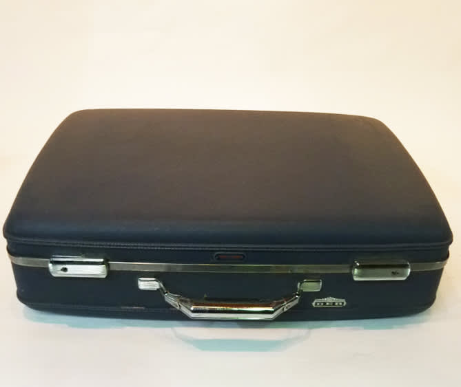 Dark Blue Hard Shell Retro Suitcase