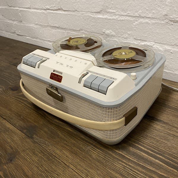 Practical 1960s portable Grundig reel to reel tape recorder