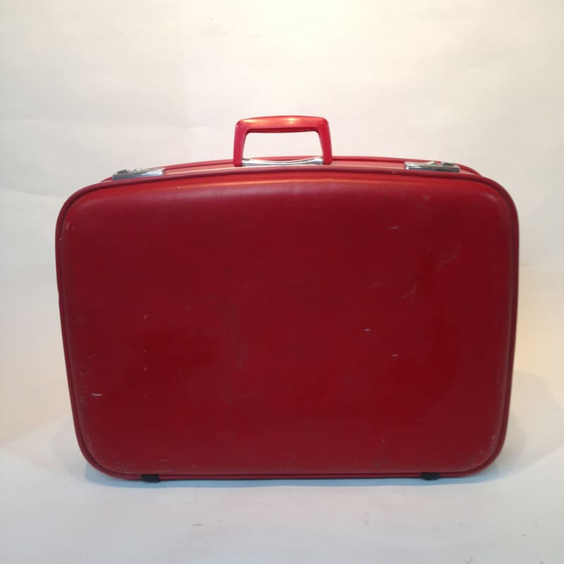 6: Red Hard Shell Suitcase 