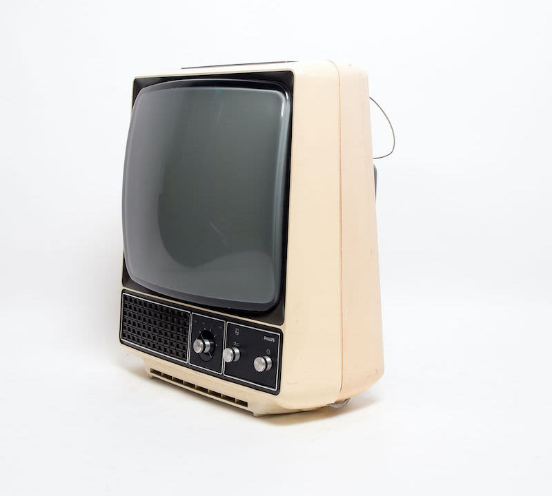 6: Non Practical Philips Cream Retro 1960's TV On Separate Stand