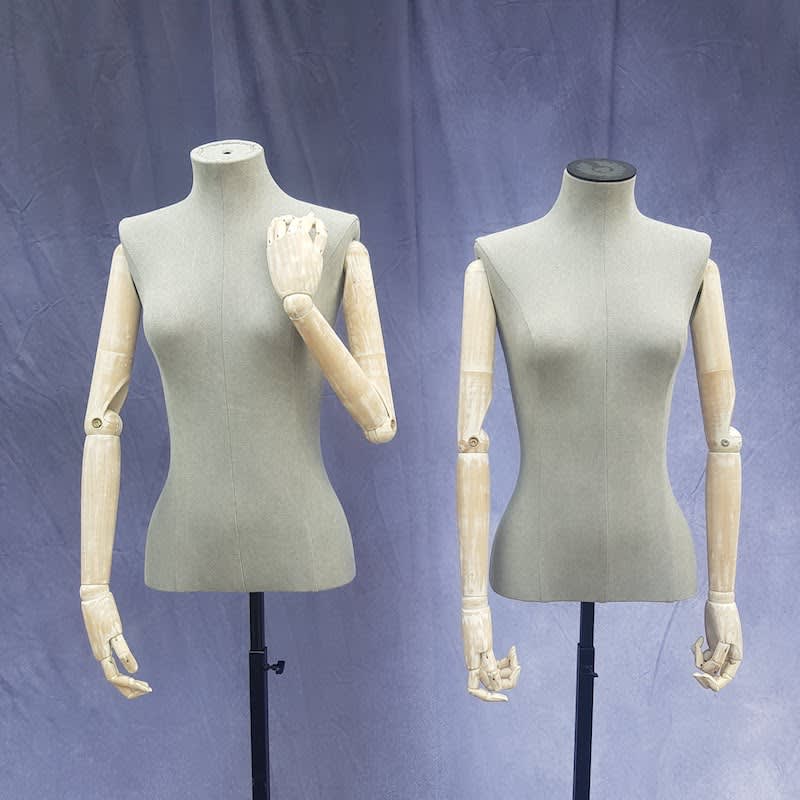 6: Female Dressmaker Mannequin With Articulated Arms On Stand