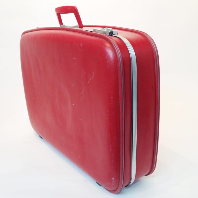 6: Red Hard Shell Suitcase 