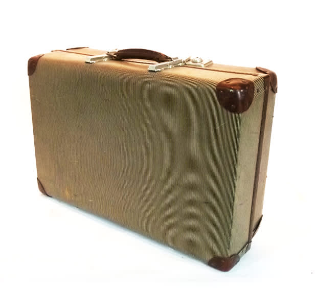 5: Beige Hard Shell Suitcase