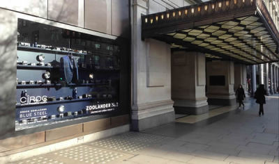 Zoolander No.2 'Blue Steel' movie press launch in colaboration with Mario Testino / Window Display at Selfridges London