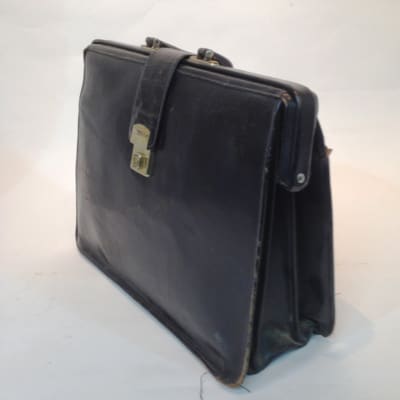Black Leather Top Opening Briefcase