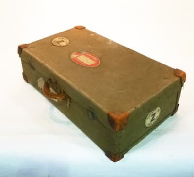 Dark Green Canvas Suitcase