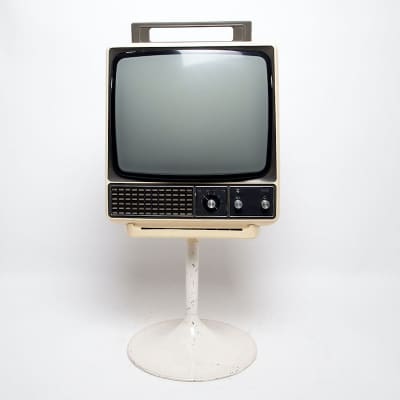 Non Practical Philips Cream Retro 1960's TV On Separate Stand