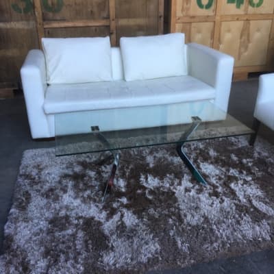 Rectangular Glass Coffee Table With Chrome Legs