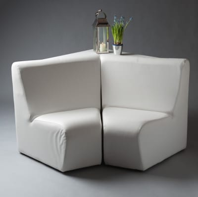White Sofa Corner Modular Chair