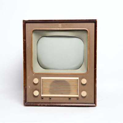 Non Practical Vintage Philips TV With Wooden Casing