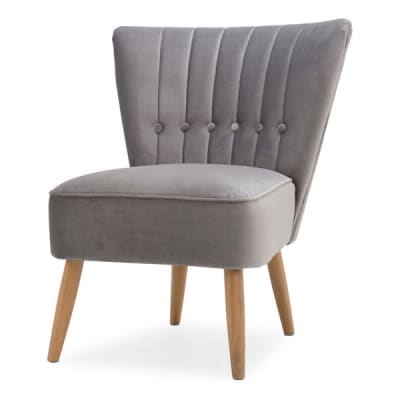 Velvet Cocktail Chair - Grey