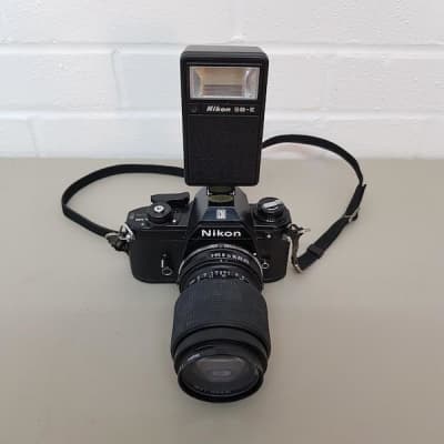 Nikon EM Long Lens Paparazzi Camera With Working Flash Unit