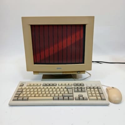 Working Retro Dell Computer With Keyboard & Mouse (13.5