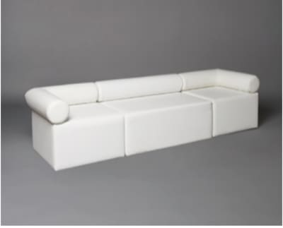 White Single Bolster Modular Seat Sofa