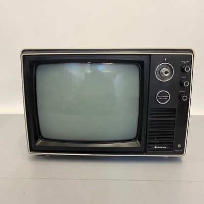 Fully Working Black & White Cream Sanyo Portable Deluxe TV