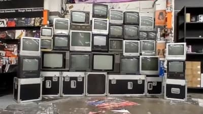 TV Stack With Multiple Video Feeds