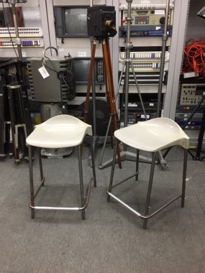 Stacking Lab Stools With Metal Legs