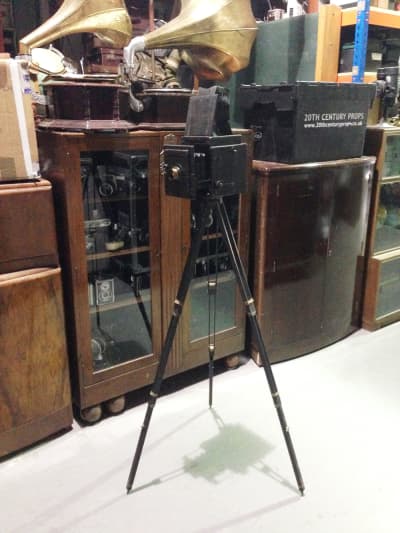 Vintage Box Bellows Camera With Tripod (Non Practical)