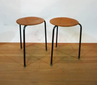 Small Metal and Wooden Stool