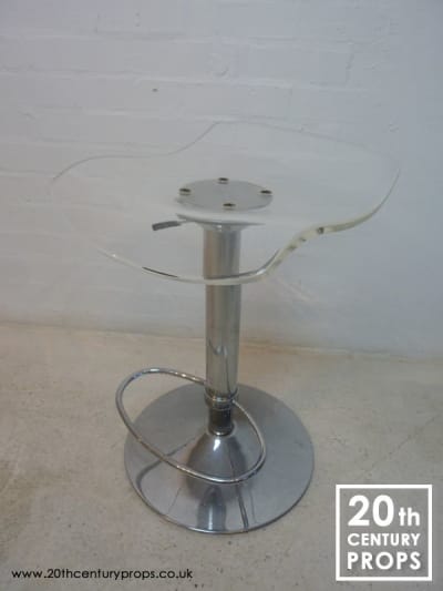 Retro Chrome & Acrylic Pump Action Stool