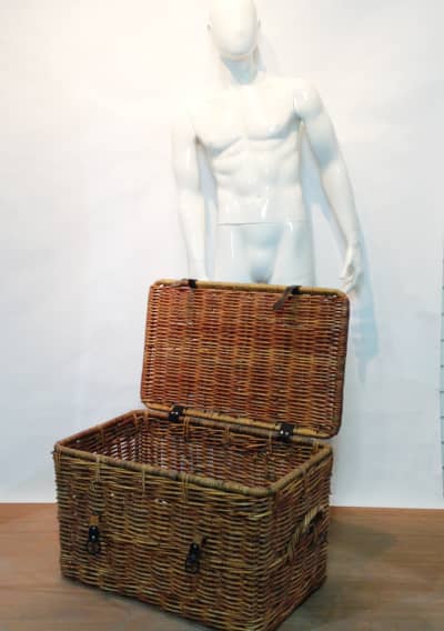 Large Wicker Trunk With Side Handles