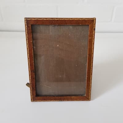 Small Vintage Leather Trim Photo Frame