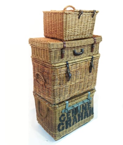 Stack Of 3 Wicker Baskets (2nd one down not available)