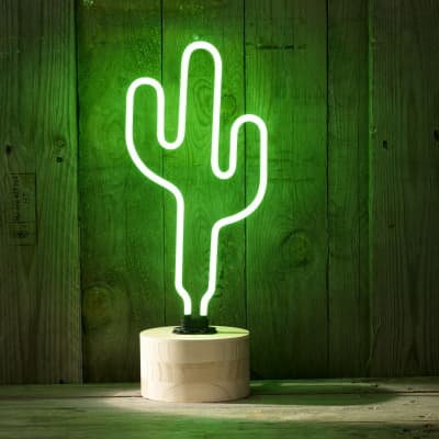 Neon Cactus Table Lamp (Working)