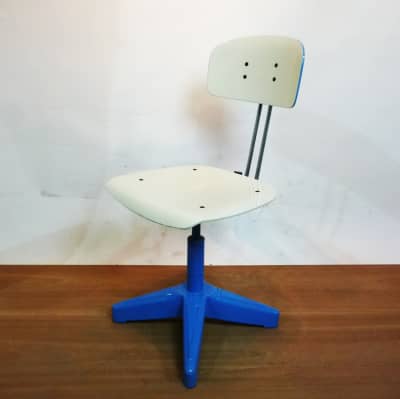 Blue And White Industrial Chair