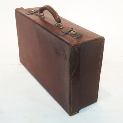 Dark Brown Leather Suitcase