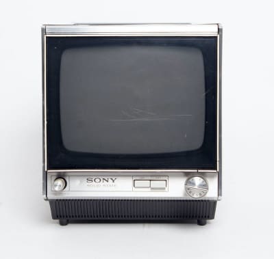 Static Only Sony Solid State Transistor Mini Portable Black TV 